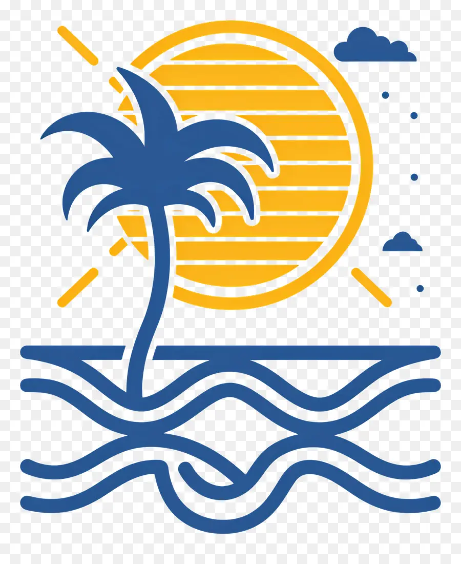 Logotipo De Playa，Escena De Playa PNG