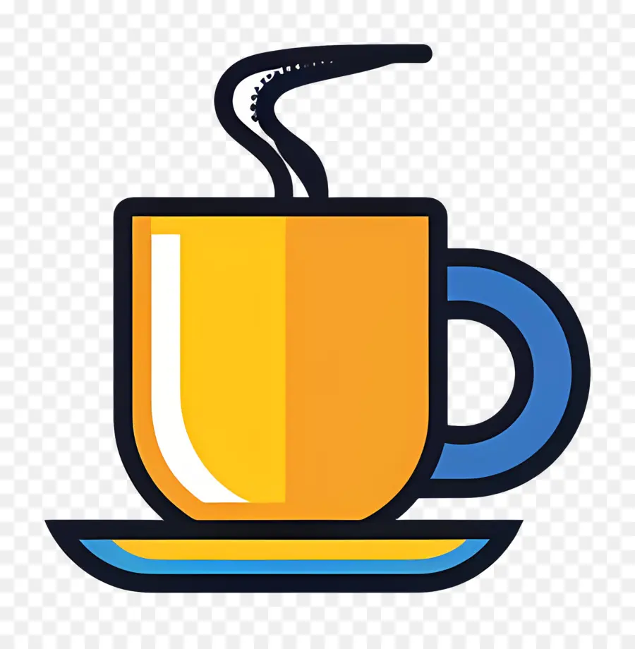 Logotipo De Café，Taza De Café Amarilla PNG