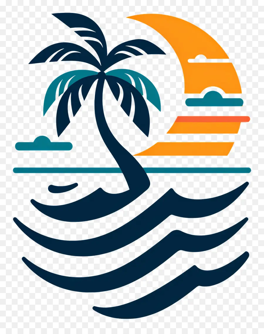 Logotipo De La Playa，Escena De Playa PNG