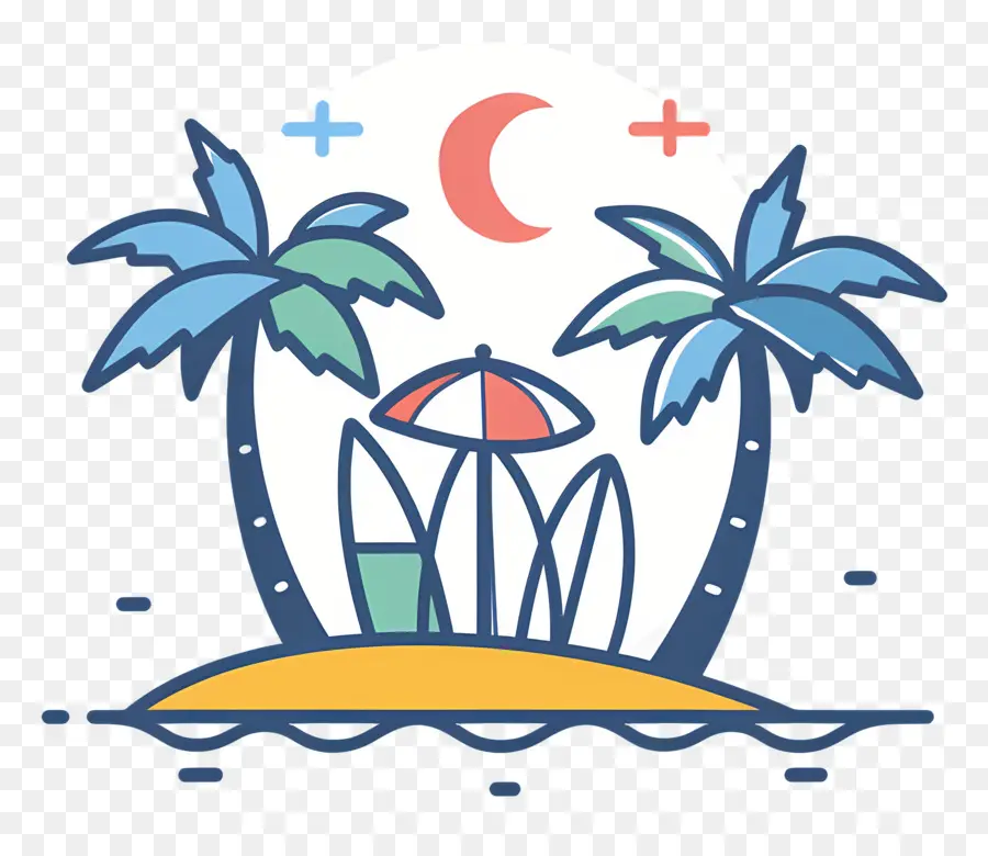 Logotipo De La Playa，Escena De Playa PNG