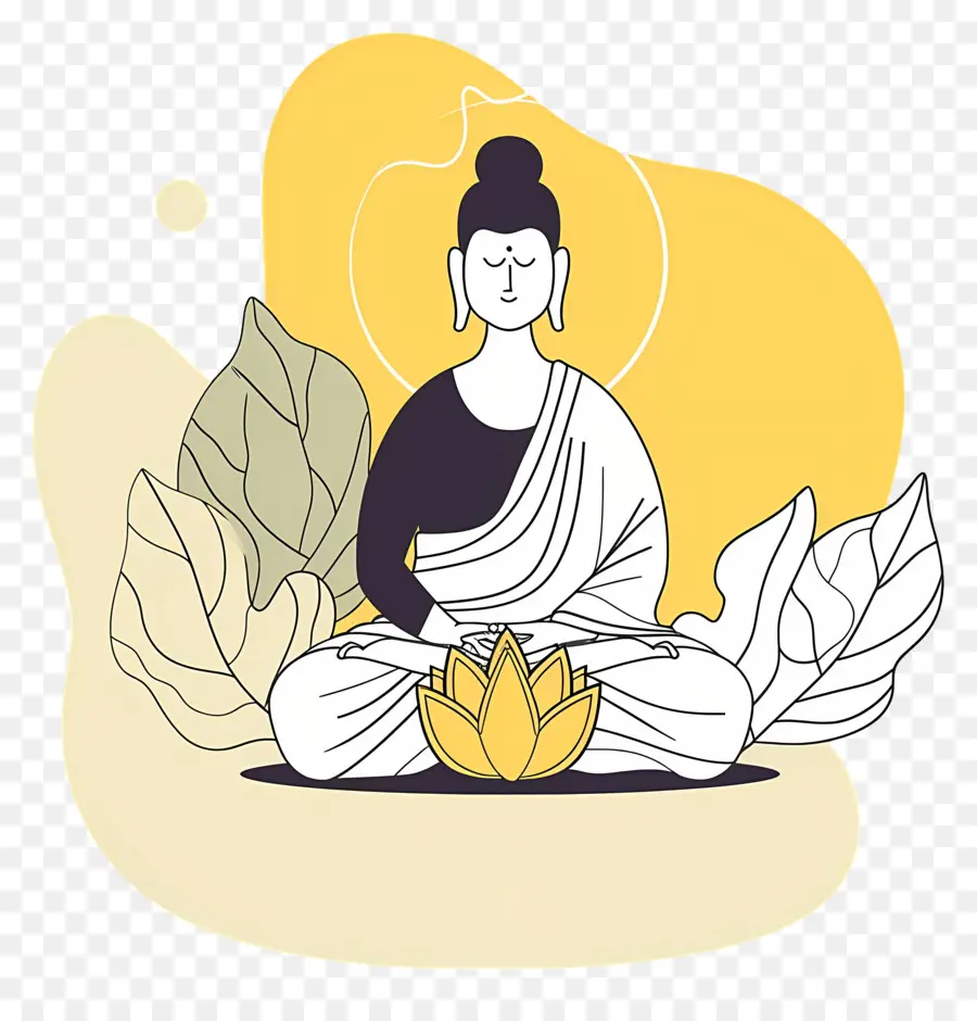 Feliz Vesak，Figura Meditando PNG