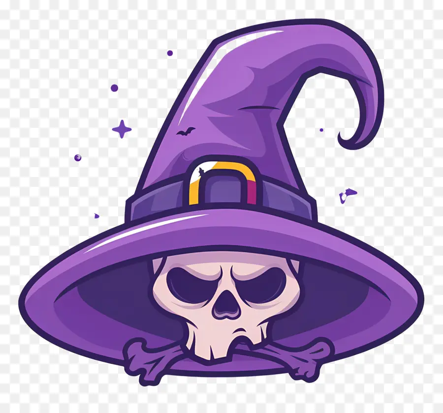 Gorra De Halloween，Calavera Con Sombrero De Bruja PNG