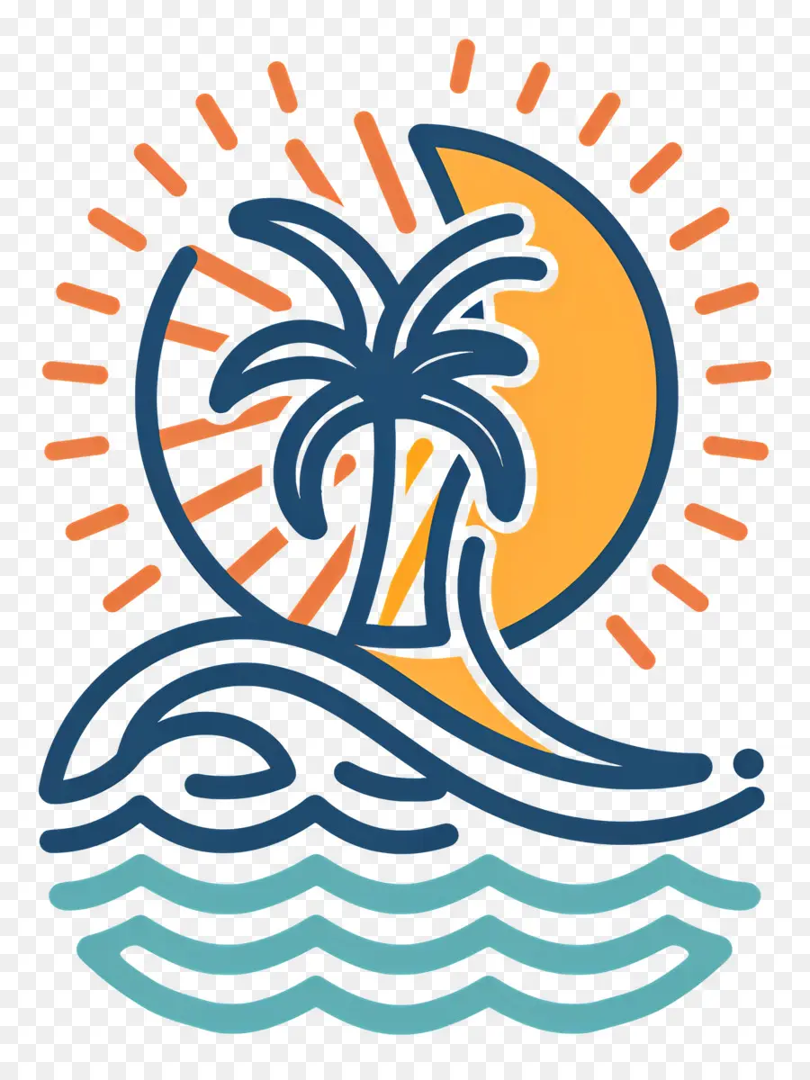 Logotipo De Playa，Escena De Playa PNG