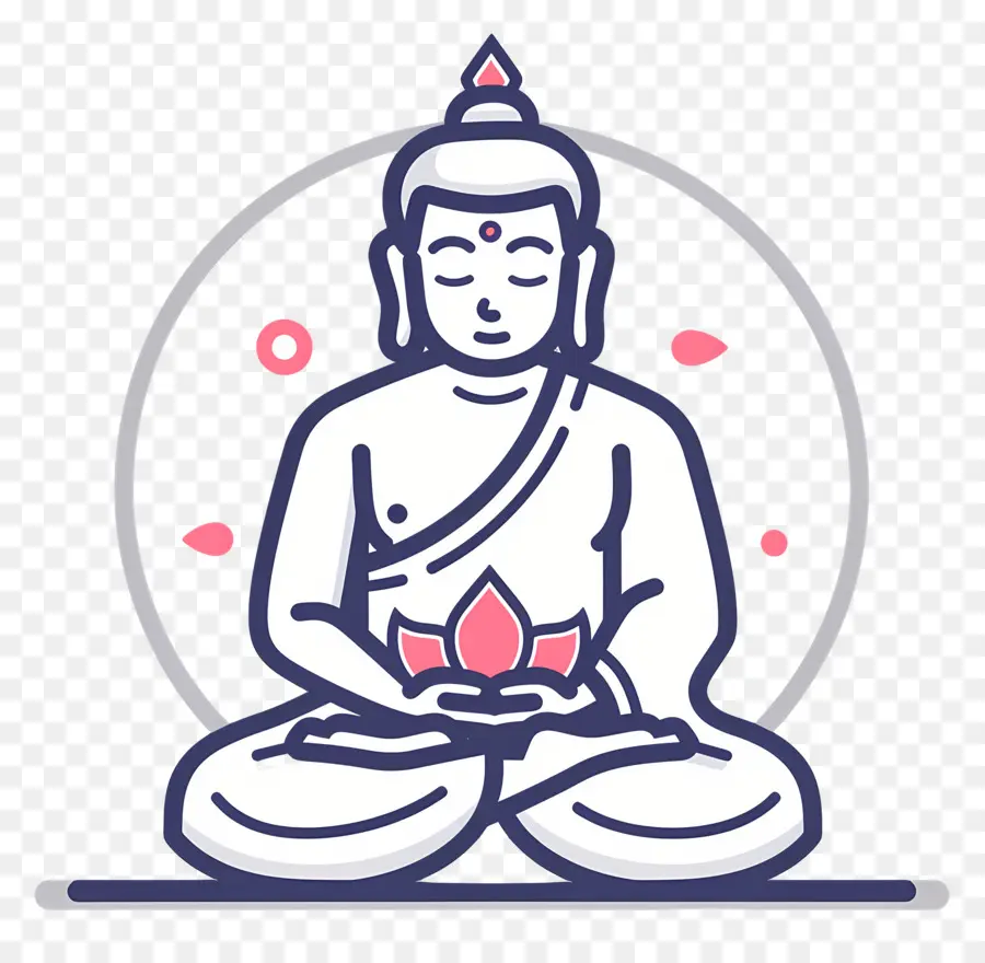 Feliz Vesak，Figura Meditando PNG