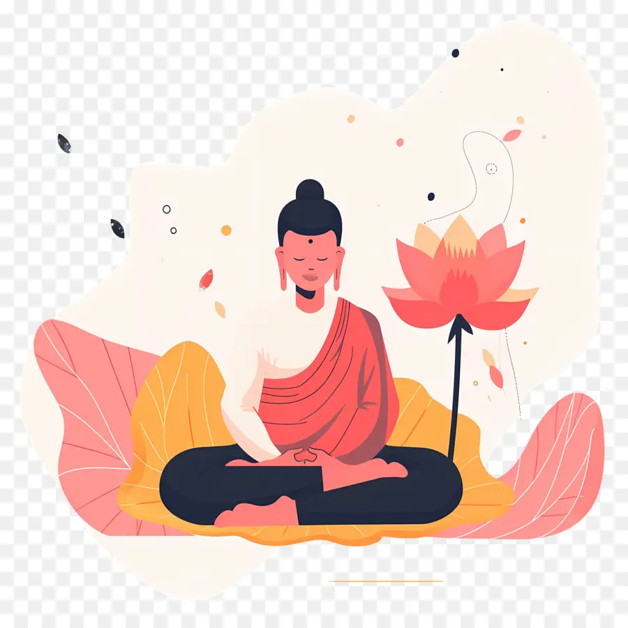 Feliz Vesak，Figura Meditando PNG