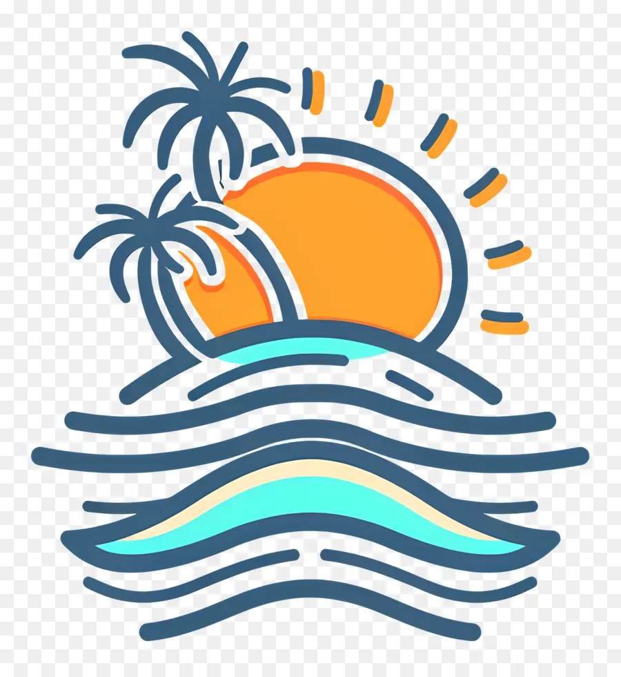 Logotipo De La Playa，Escena De Playa PNG