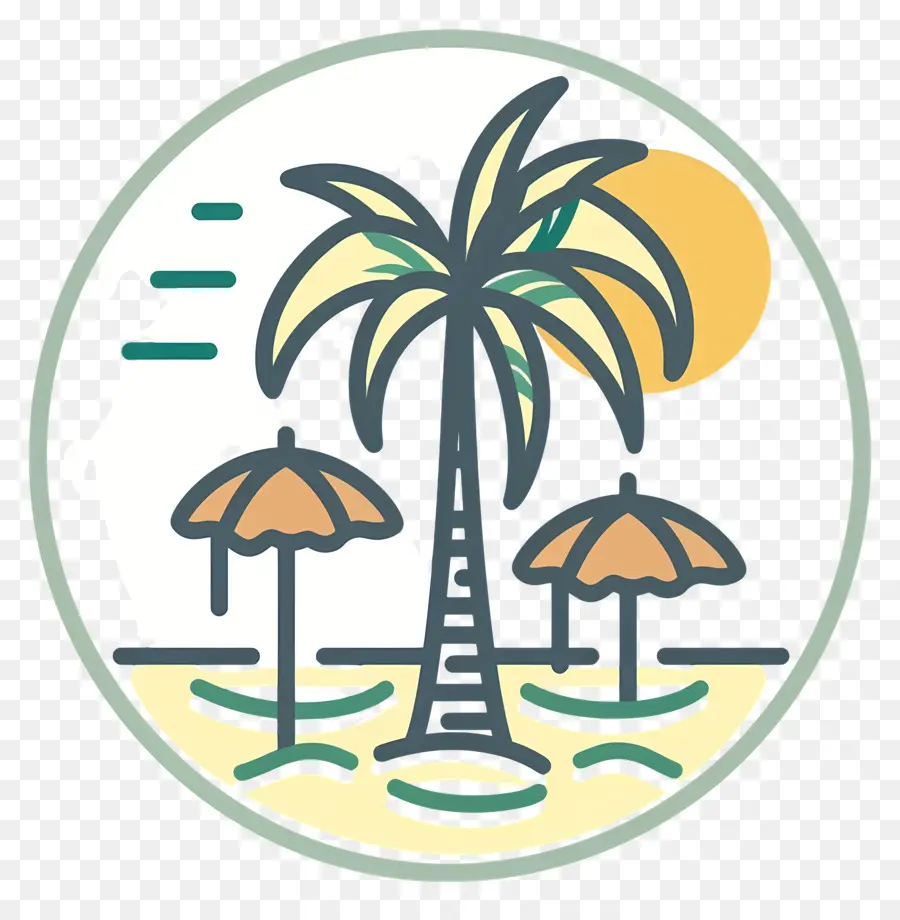 Logotipo De Playa，Escena De Playa PNG