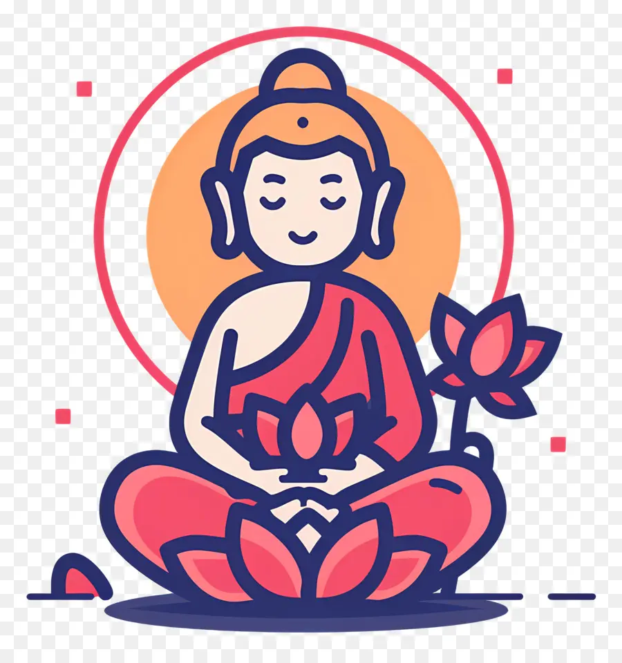 Feliz Vesak，Figura Meditando PNG