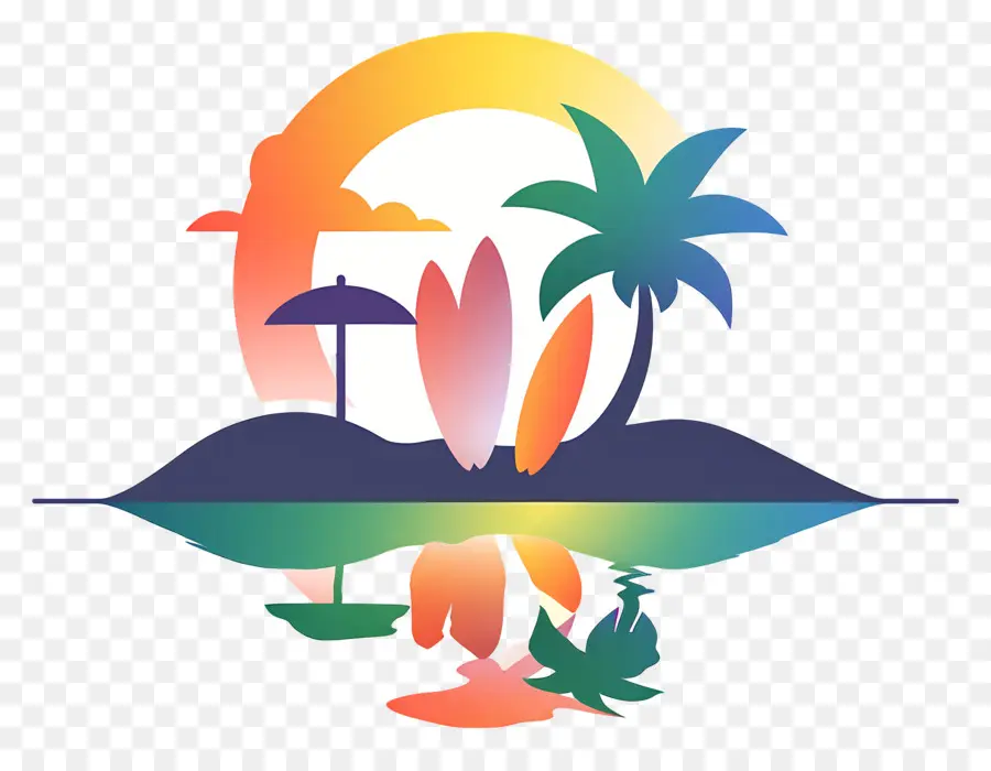 Logotipo De Playa，Escena De Playa PNG