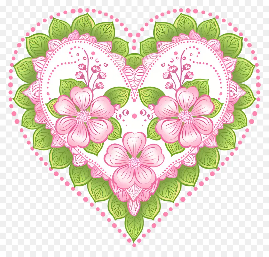 Flor Del Corazón，Diseño De Corazón Floral PNG