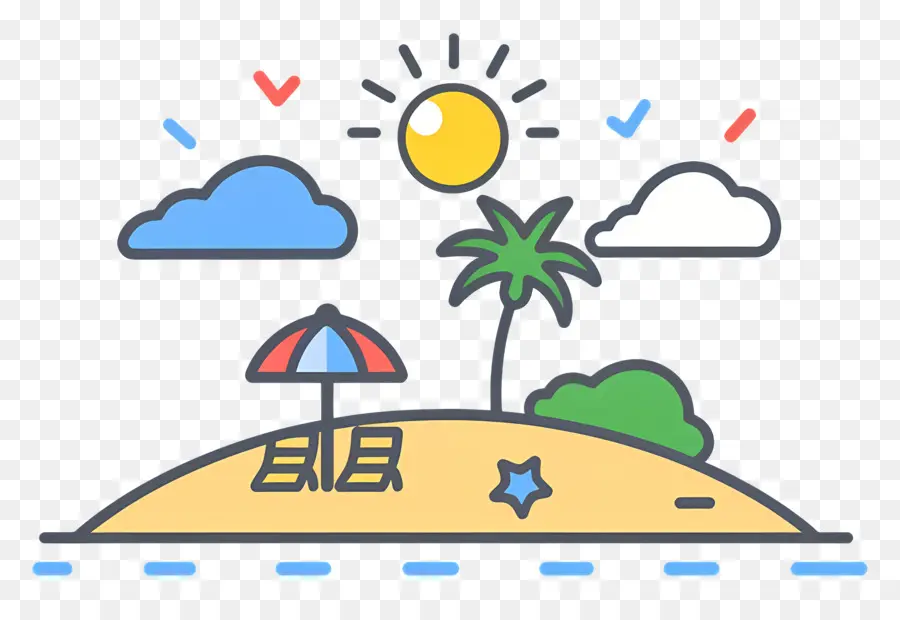 Logotipo De La Playa，Playa Con Sombrilla PNG