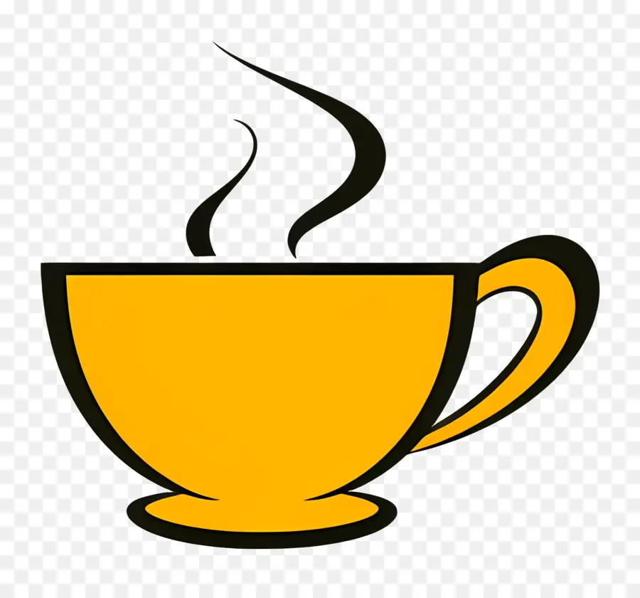 Logotipo De Café，Taza Amarilla PNG