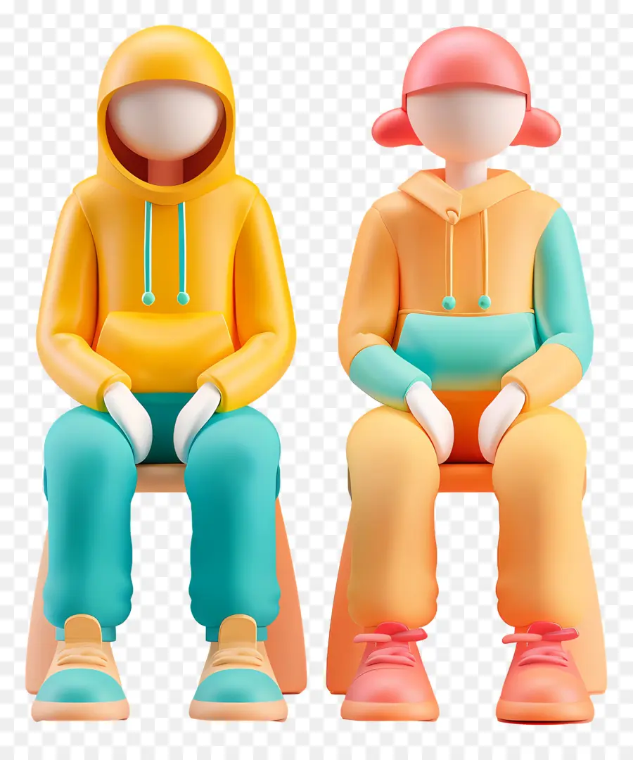 Gente Sentada，Figuras De Dibujos Animados PNG