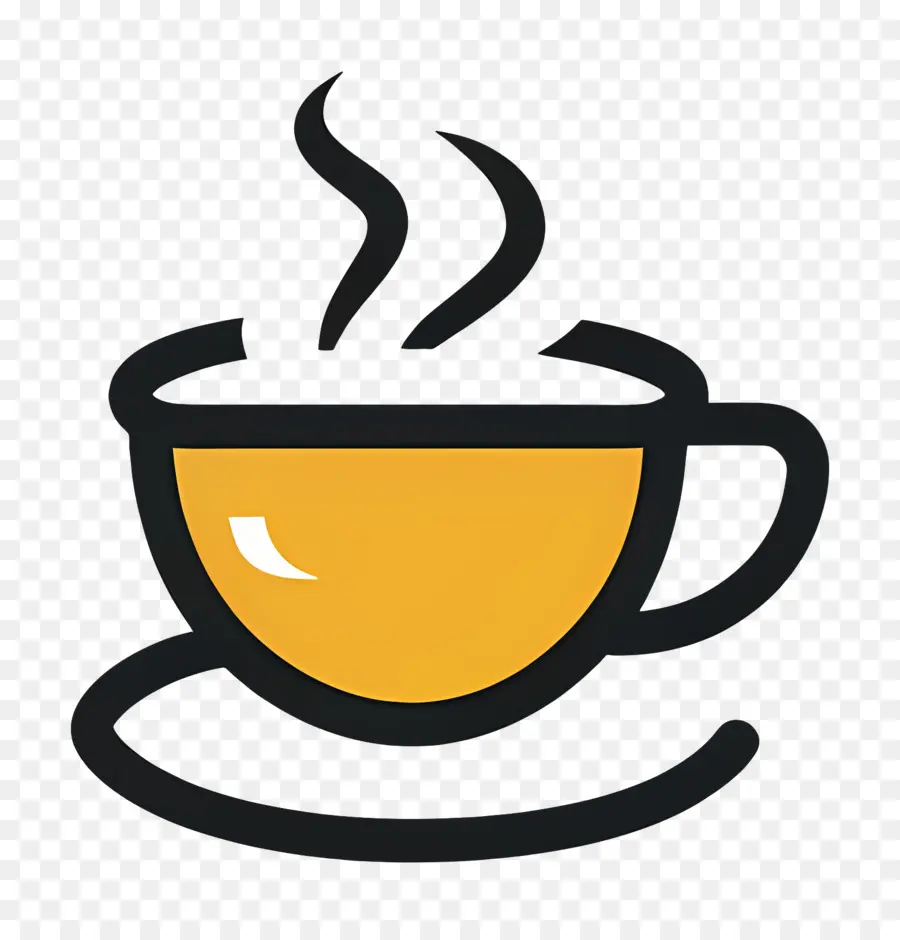 Logotipo De Café，Taza Amarilla PNG