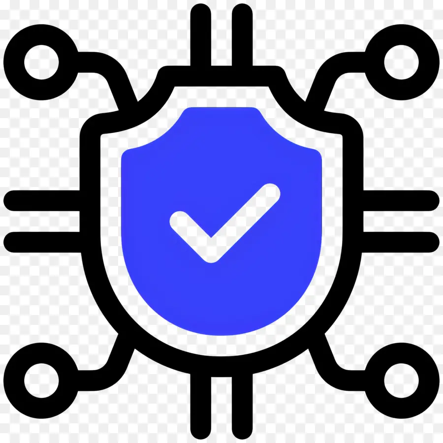 Seguridad Cibernética，Escudo Con Marca De Verificación PNG