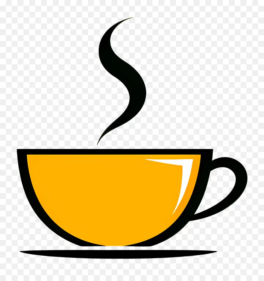 Logotipo De Café，Taza Amarilla PNG