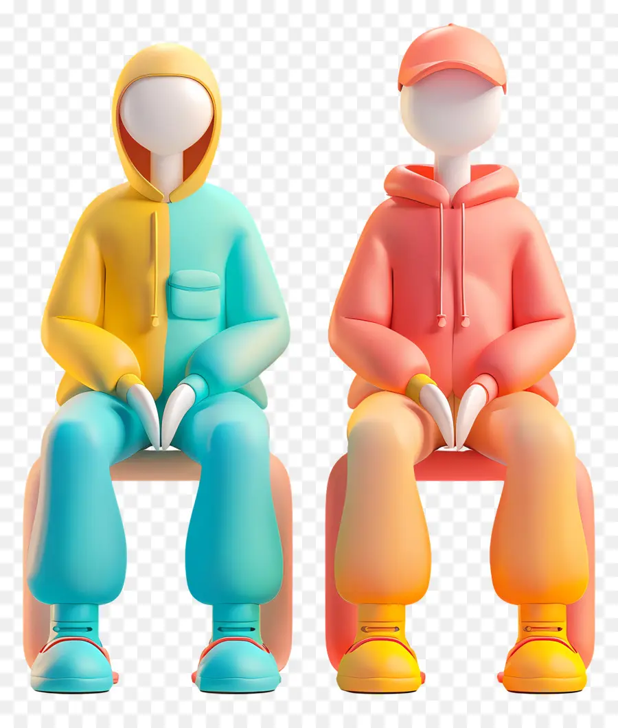 Gente Sentada，Figuras De Dibujos Animados PNG