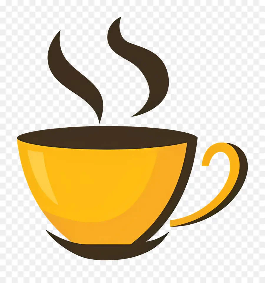 Logotipo De Café，Taza Amarilla PNG