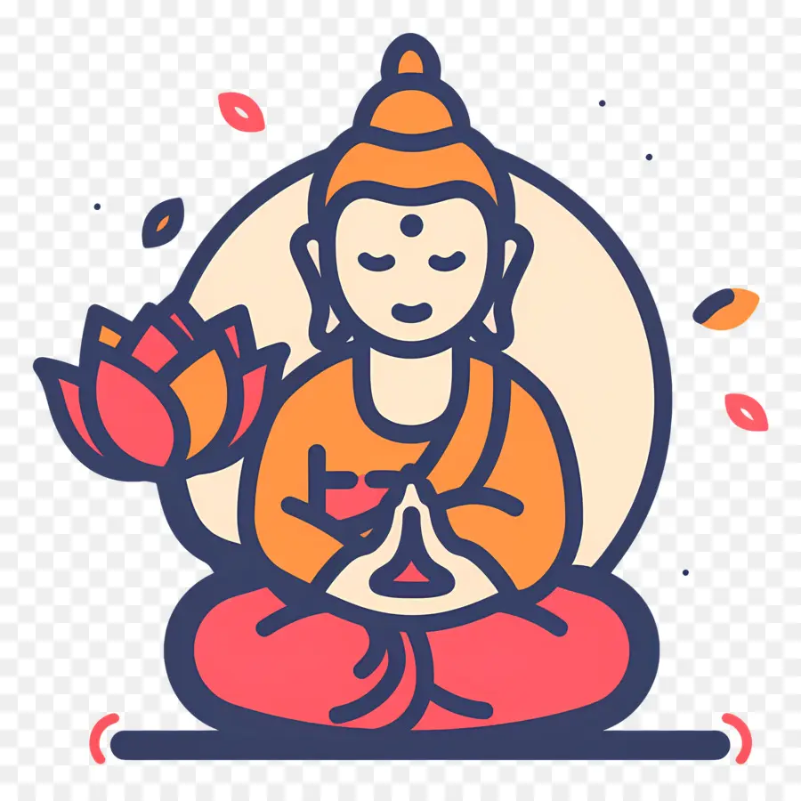 Feliz Vesak，Figura Meditando PNG