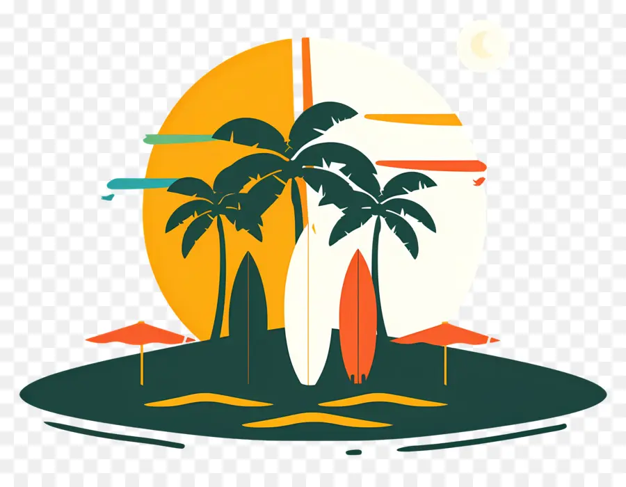 Logotipo De Playa，Escena De Playa PNG