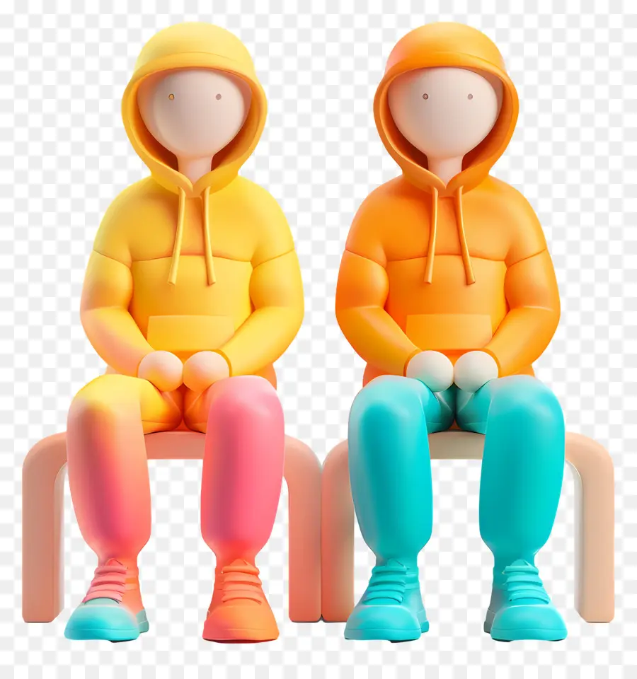 Gente Sentada，Figuras Con Capucha PNG