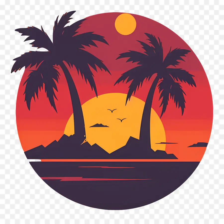 Logotipo De La Playa，Atardecer PNG