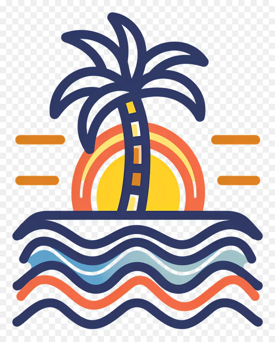 Logotipo De Playa，Escena De Playa PNG