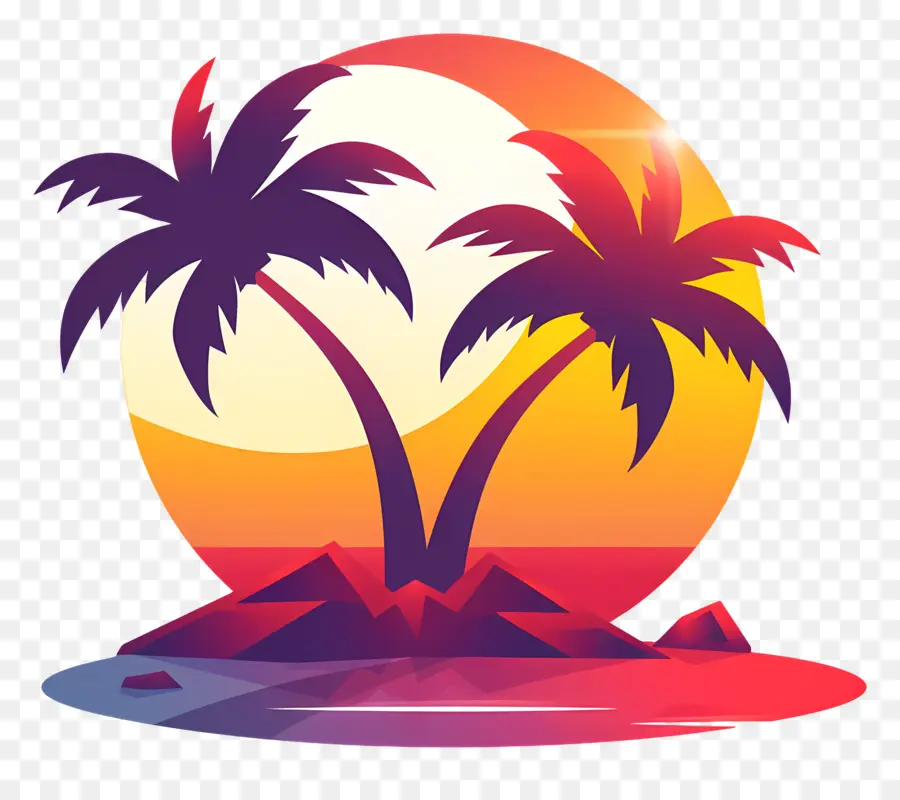 Logotipo De La Playa，Atardecer PNG