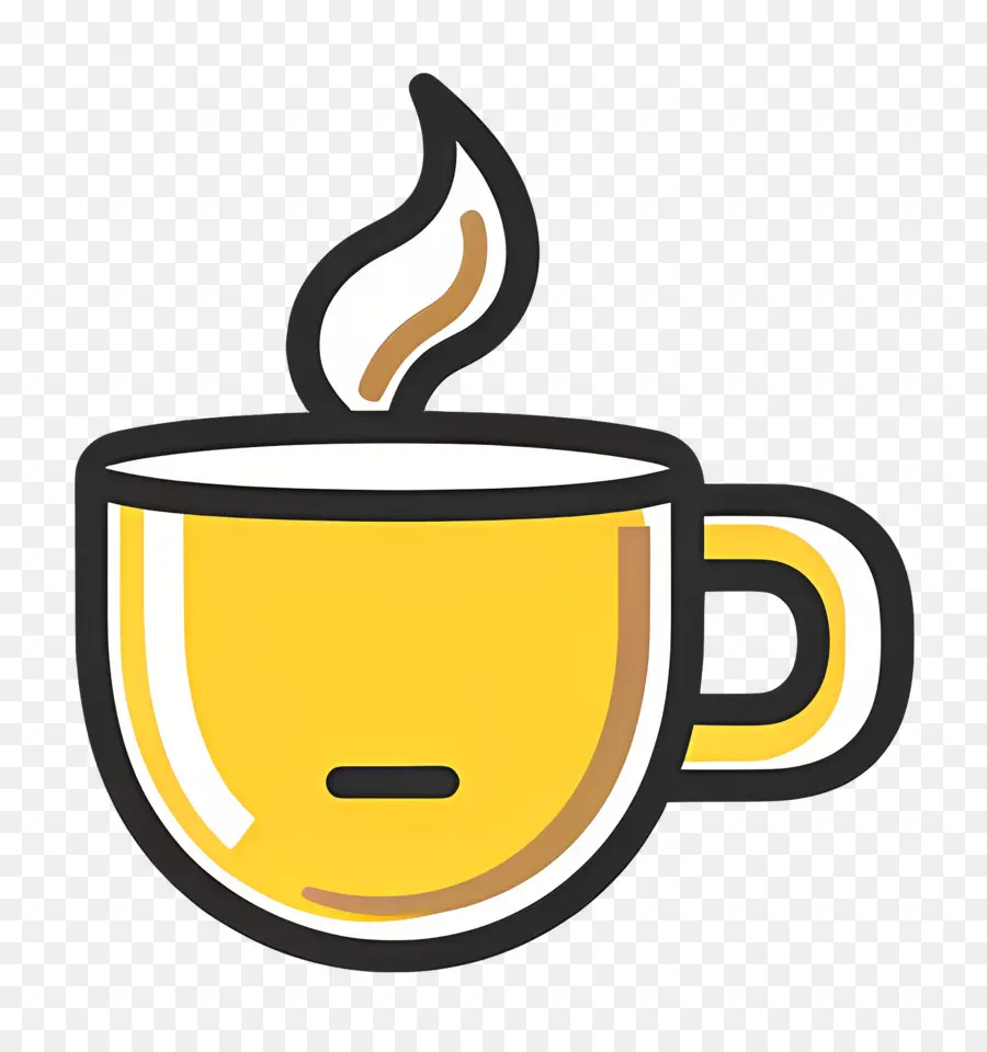 Logotipo De Café，Taza Amarilla PNG