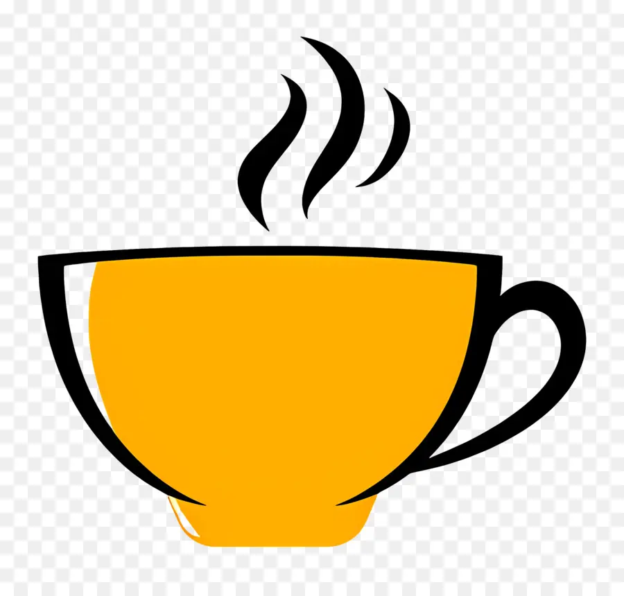 Logotipo De Café，Taza Amarilla PNG