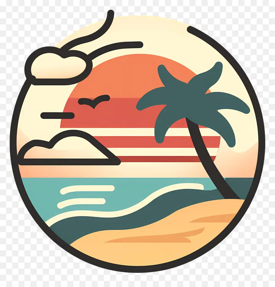 Logotipo De Playa，Escena De Playa PNG