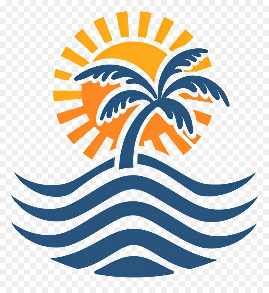 Logotipo De Playa，Escena De Playa PNG