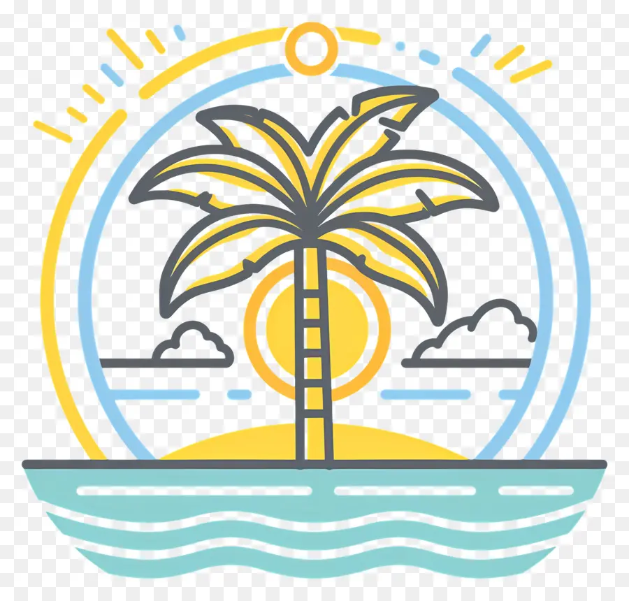 Logotipo De Playa，Palmera PNG