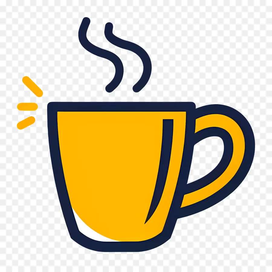 Logotipo De Café，Taza Amarilla PNG