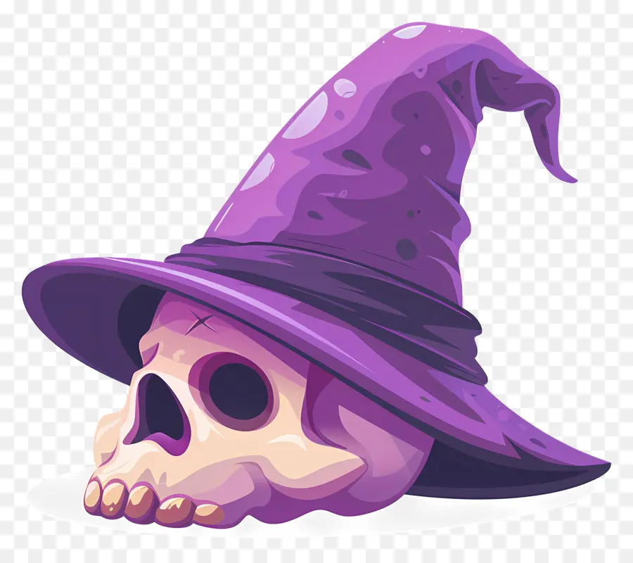 Gorra De Halloween，Calavera Con Sombrero De Bruja PNG