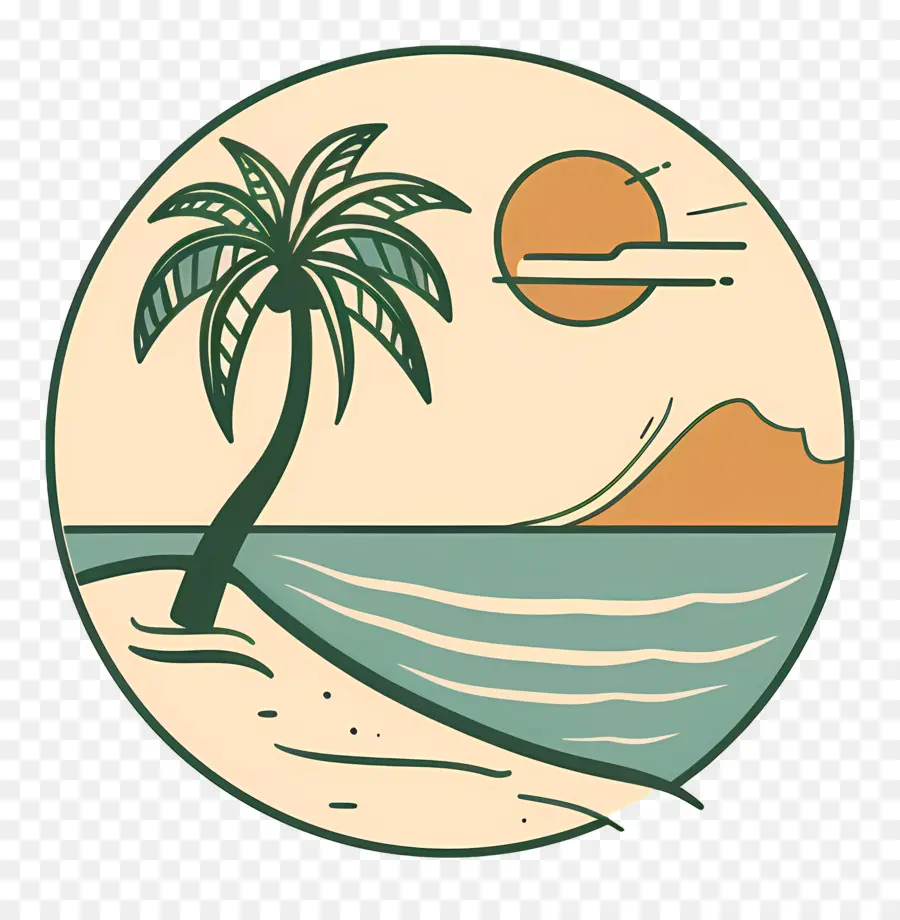 Logotipo De Playa，Playa Con Palmeras PNG