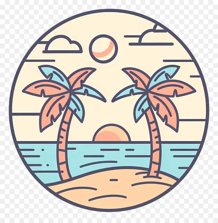 Logotipo De La Playa，Escena De Playa PNG