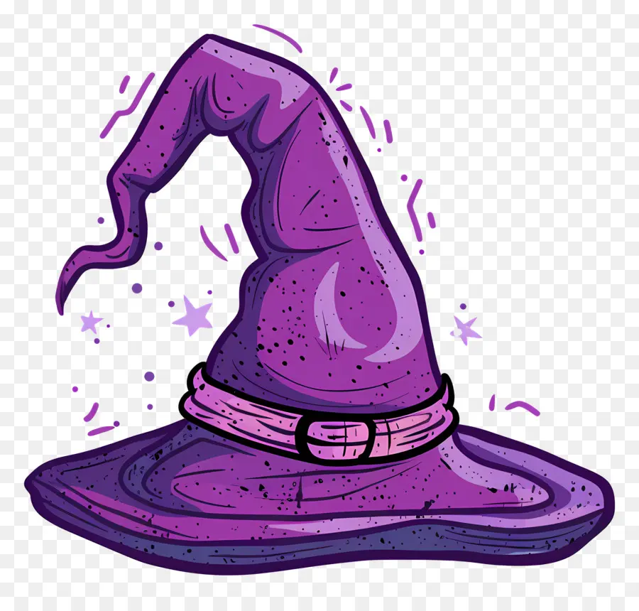 Gorra De Halloween，Sombrero De Bruja Morado PNG