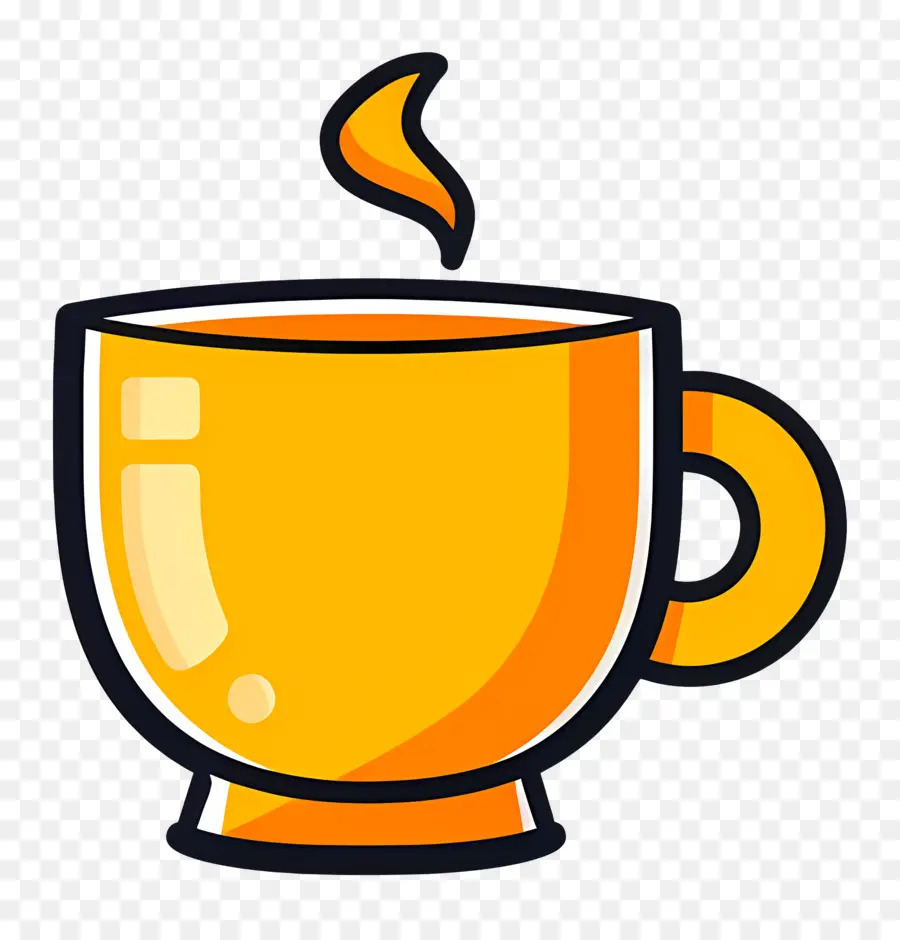 Logotipo De Café，Taza Amarilla PNG