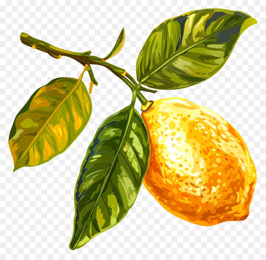 Limón Acuarela，Rama De Limon PNG