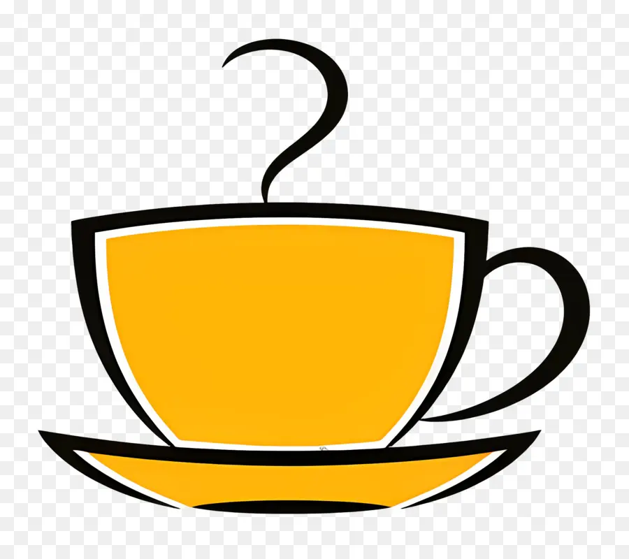 Logotipo De Café，Taza Amarilla PNG