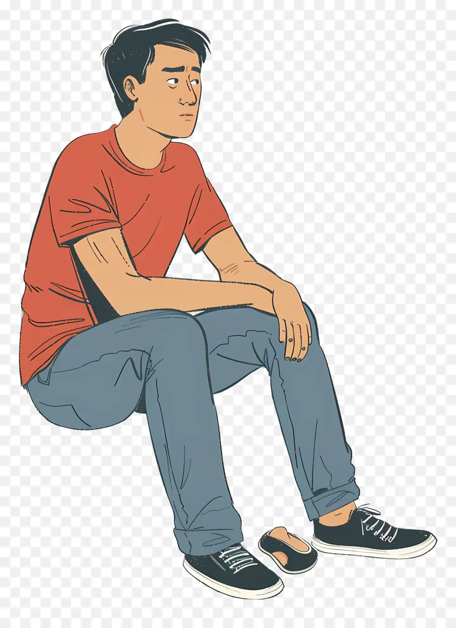 Hombre Solo，Persona Sentada PNG