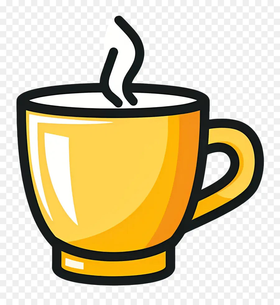 Logotipo De Café，Taza Amarilla PNG