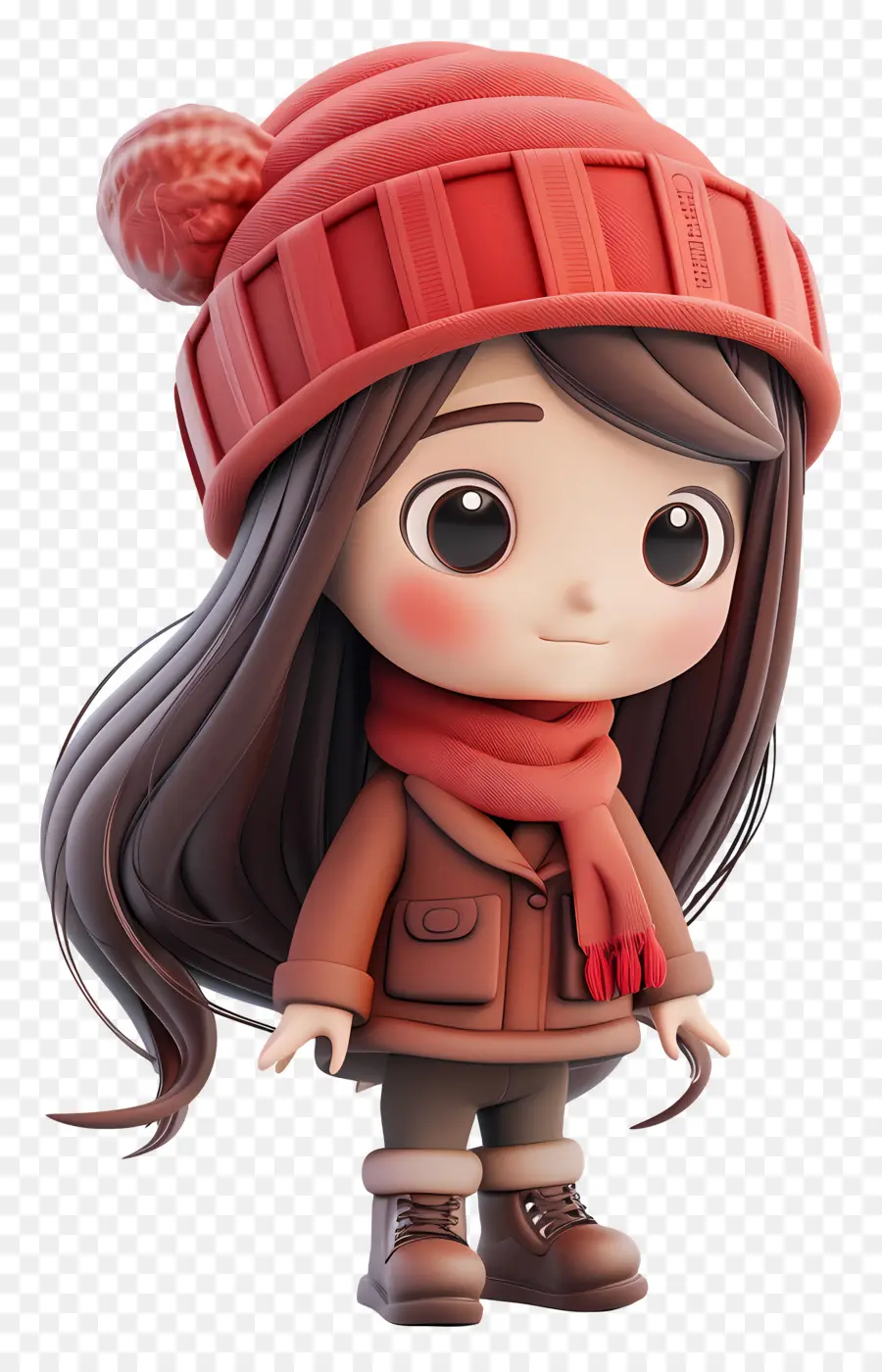 Chica Chibi，Linda Chica En Ropa De Invierno PNG