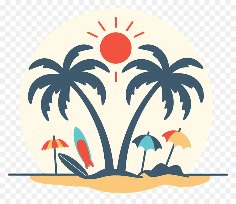 Logotipo De La Playa，Escena De Playa PNG