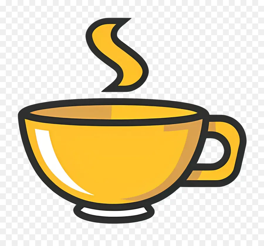 Logotipo De Café，Taza Amarilla PNG