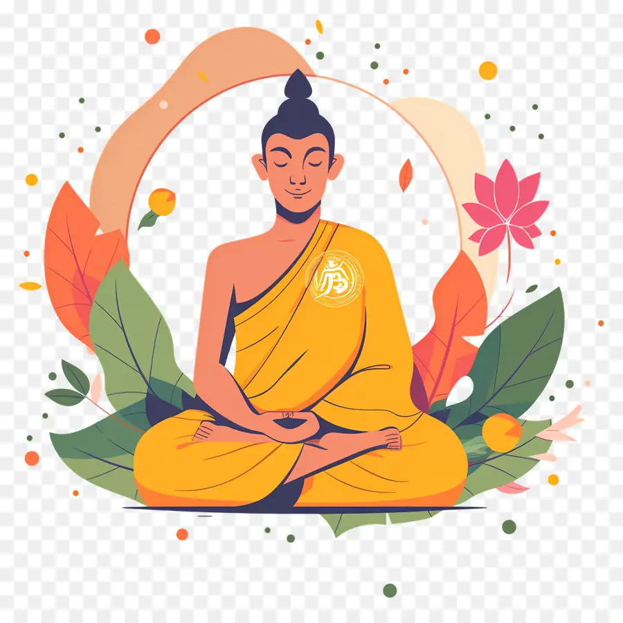 Feliz Vesak，Figura Meditando PNG