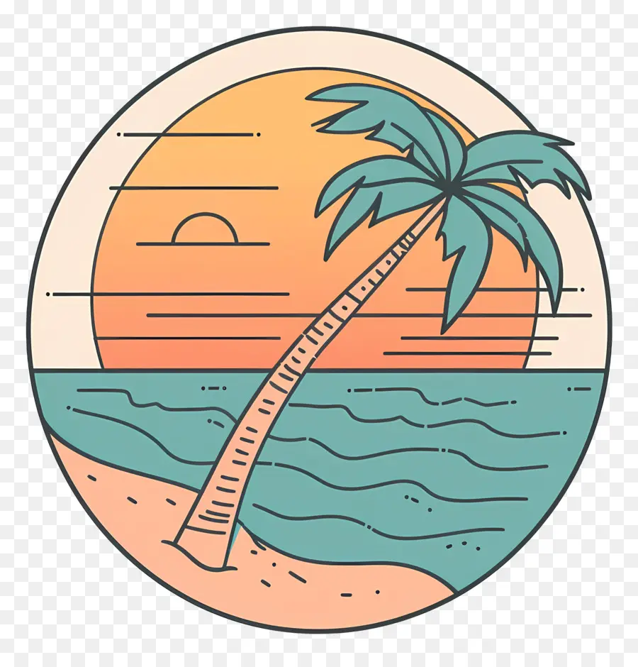 Logotipo De La Playa，Playa Con Palmeras PNG