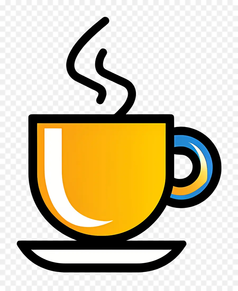 Logotipo De Café，Taza Amarilla PNG