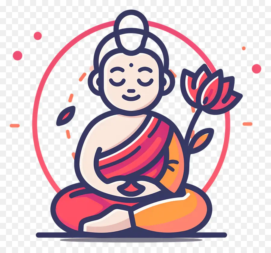 Feliz Vesak，Figura Meditando PNG